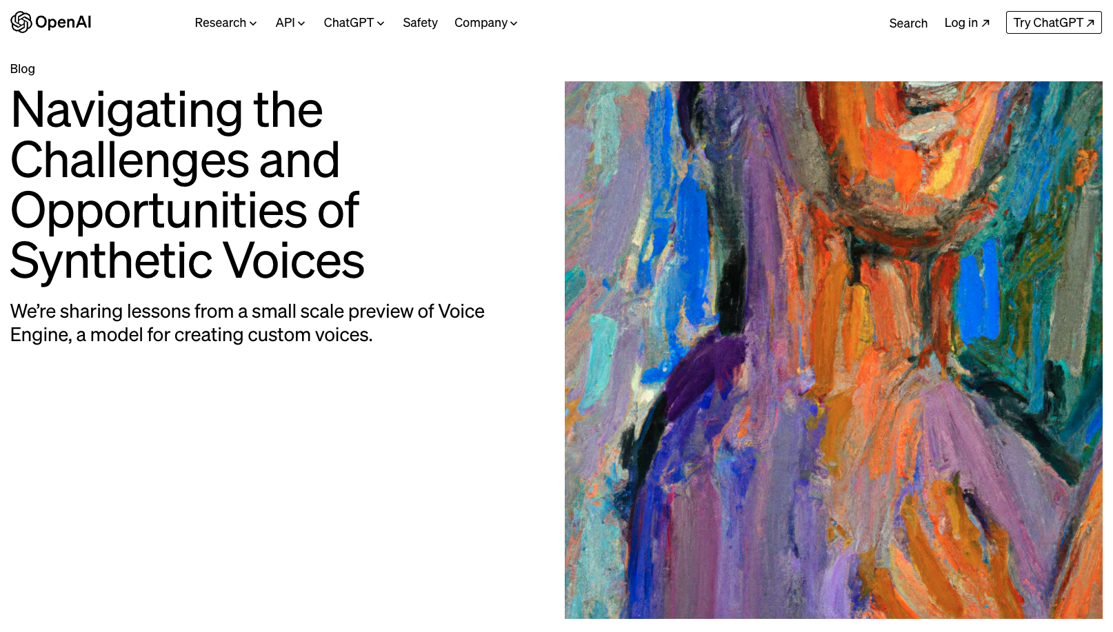 OpenAIの音声合成「Voice Engine」の有用性とは？安全面や倫理面の整備も検証中