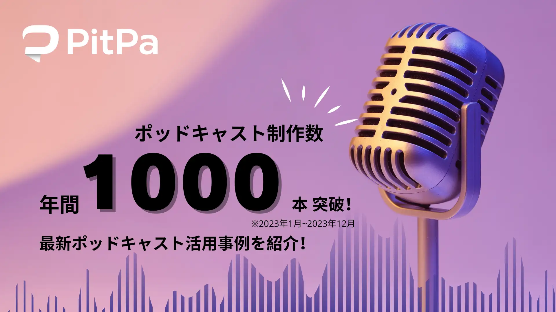 PitPa、2023年のポッドキャスト制作本数が1,000本を超えたと発表