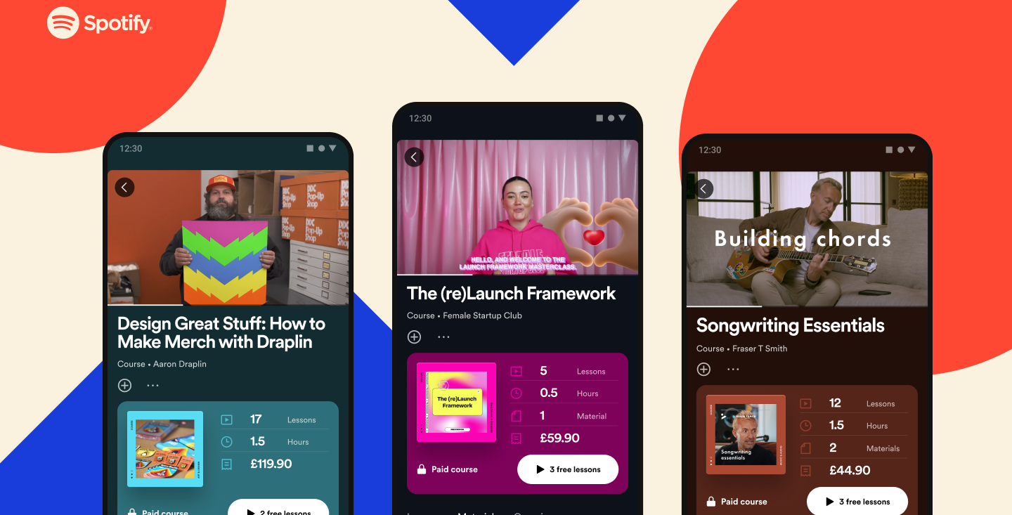 Spotify、英国でビデオを用いた教育コンテンツのテスト配信を開始