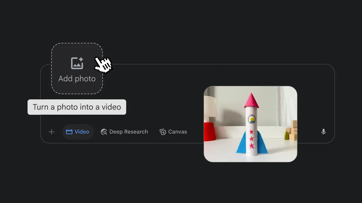Gemini、写真から音声付きの8秒動画を生成する新機能を提供開始