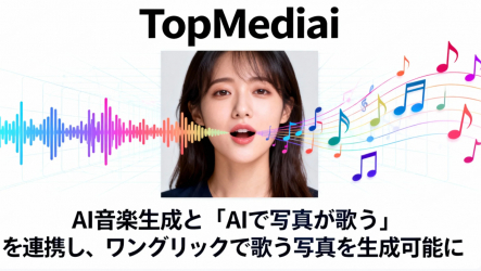 TopMediai、楽曲制作と写真の動画化を統合。専門知識不要でキャラクター動画を制作可能に