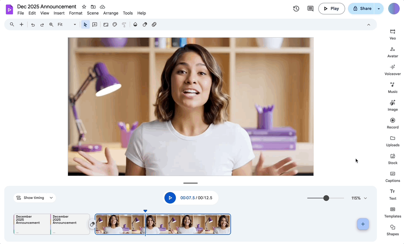 Google Vidsにスタイル付きキャプション機能が追加、字幕表現をカスタマイズ可能に