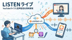 ポッドキャストプラットフォーム「LISTEN」、YouTubeライブと音声配信を同時に行える新機能を発表