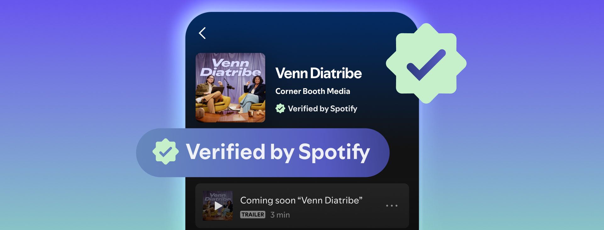 Spotify、ポッドキャスト向け「認証バッジ」を導入。公式番組の識別強化とAI時代の信頼性向上へ